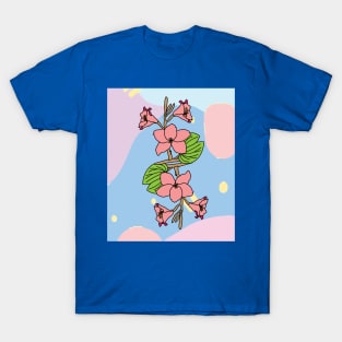 Vintage Flowers Orchids Colorful T-Shirt